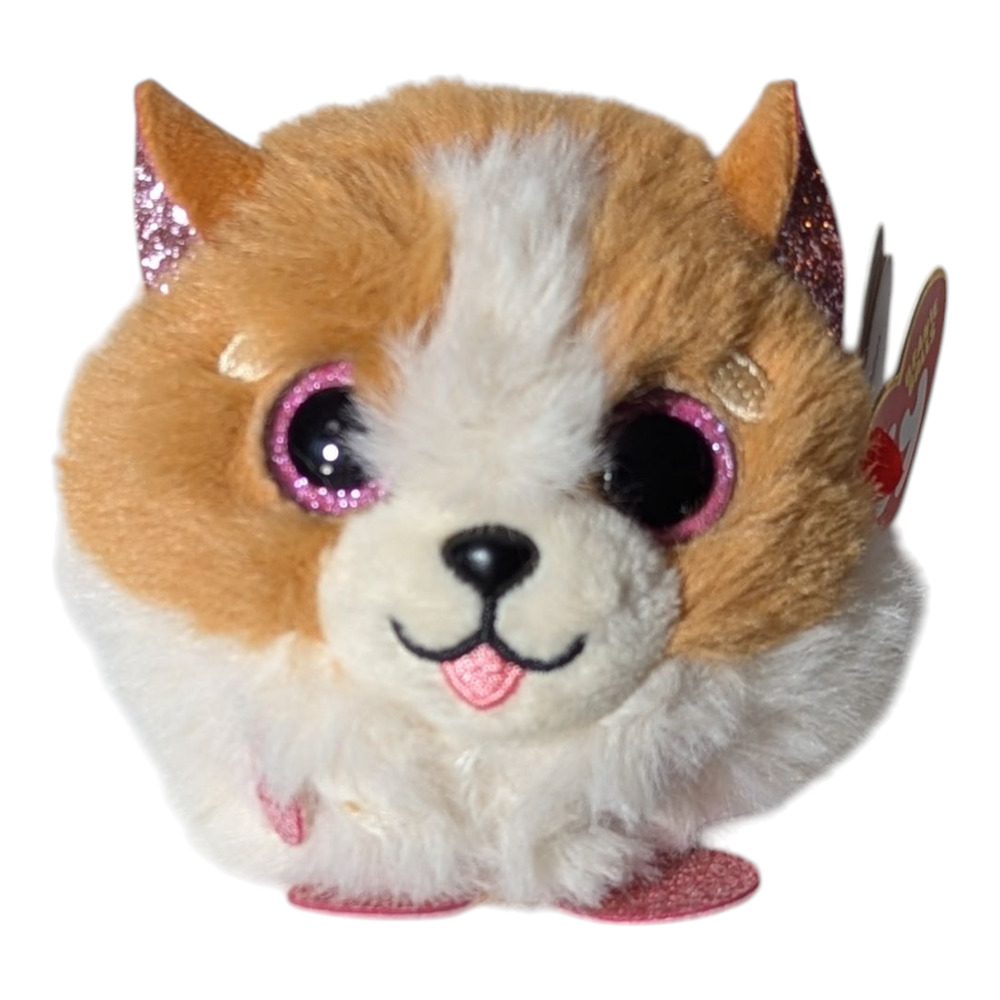 Tanner - Dog - Ty Puffies Collection - NWT - Brown/White Plushie
